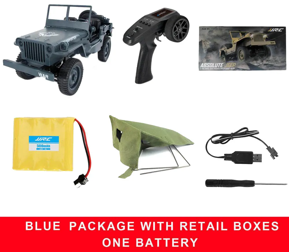Blue Retail Box JJRC Q65 1:10 RC Автомобиль 2,4G 4WD трансформер пульт дистанционного управления светильник джип четыре колеса внедорожный военный грузовик скалолазание Машинки Игрушки - Цвет: Blue Retail Box