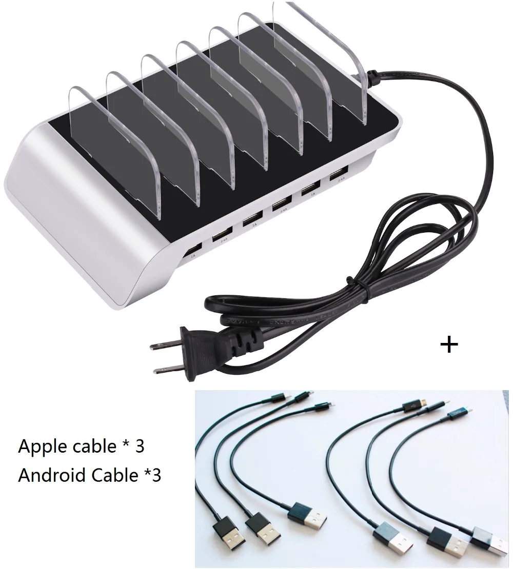 6 портов USB зарядное устройство для телефона многопортовая зарядная настольная
