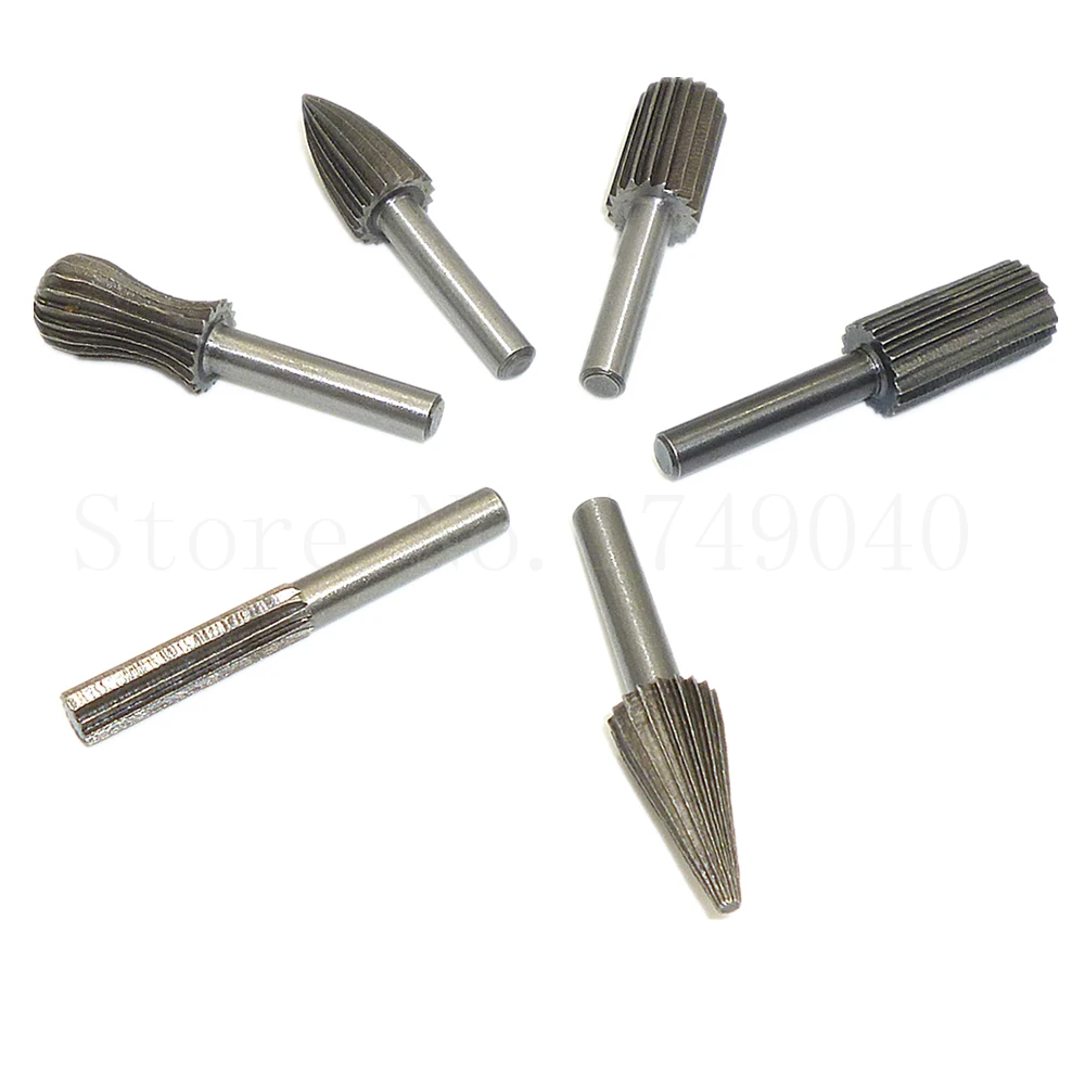 6 шт. роторная пилка набор заусенцев Высокоскоростная сталь 1/4 &quotпрямой