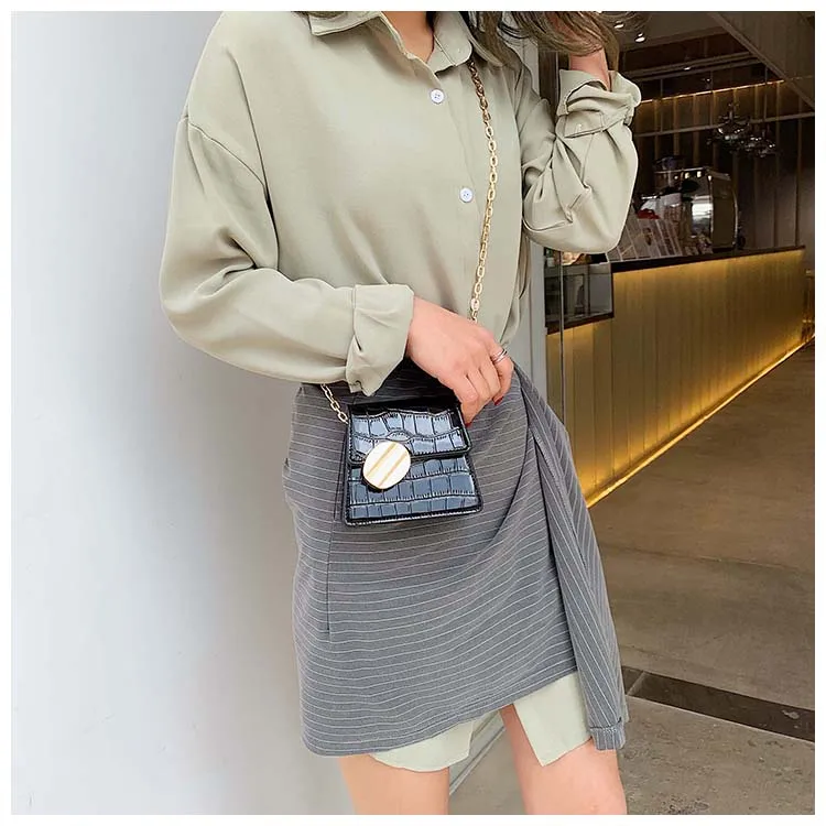 Elegant Female Stone pattern Tote bag New Quality PU Leather Women's Designer Handbag Lock Chain Shoulder Messenger Bag