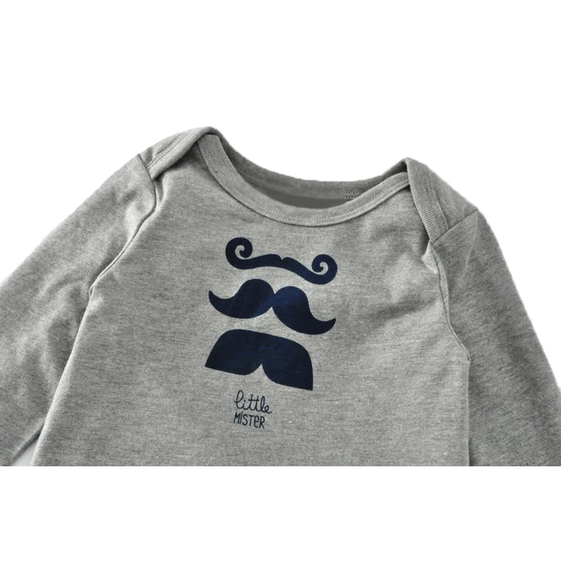 Детский комбинезон с усами и надписью весенний для новорожденных Одежда