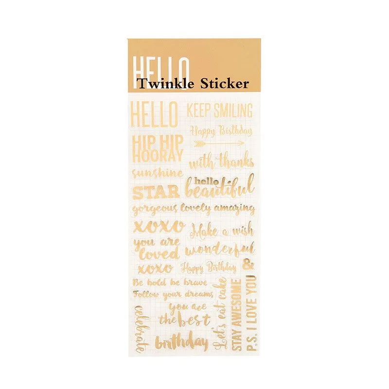 Hello 1 шт. Golding Twinkle ежедневные декоративные наклейки из бумаги васи DIY Скрапбукинг этикетка наклейка канцелярские наклейки для дневника, альбома - Color: Hello