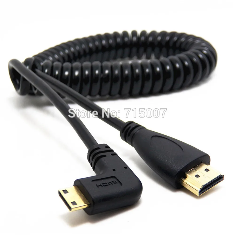 Совместимому с HDMI мужчина к Mini витая пружина спиральный кабель V1.4 3D Объективы для