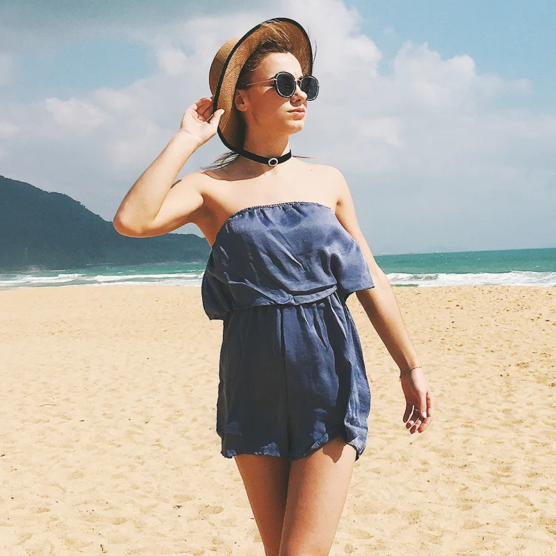 Женский Летний Пляжный комбинезон Liva Girl 2018 с открытой юбкой женский сексуальный