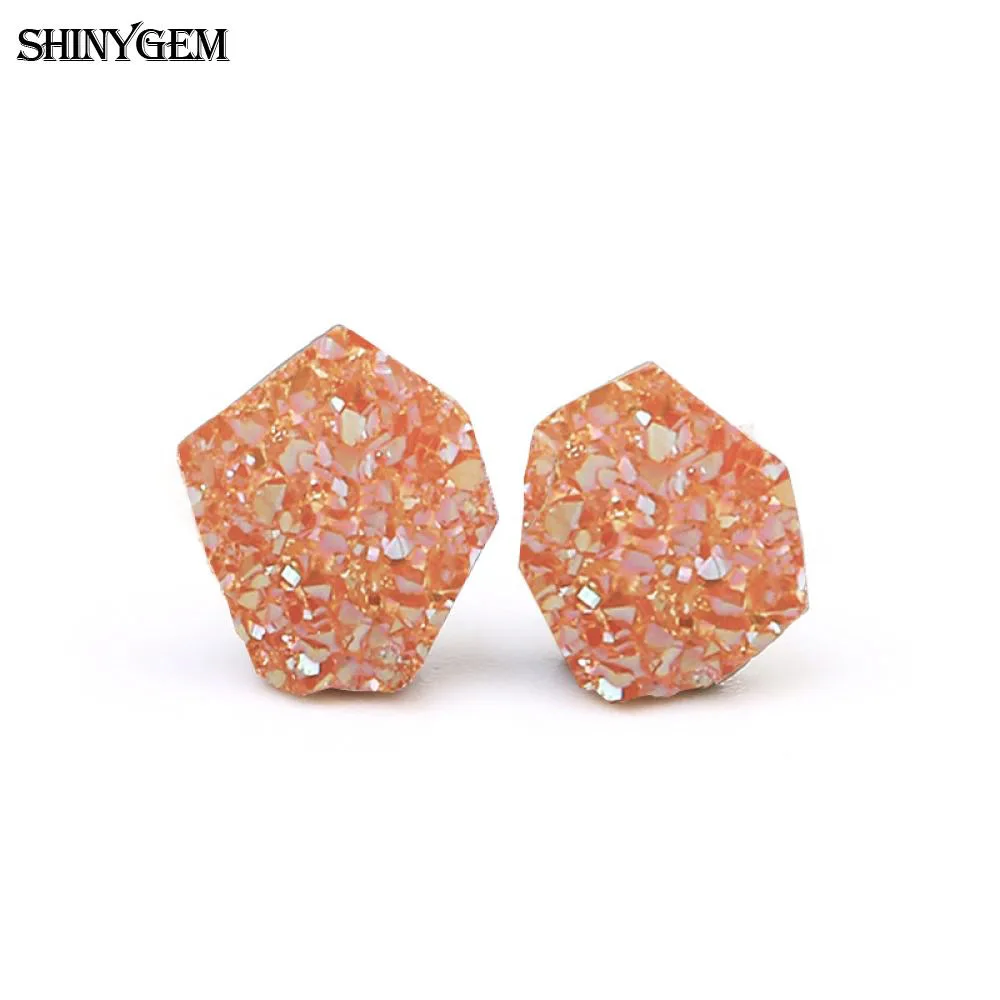 ShinyGem 6-9 мм Необычные Кристальные серьги 925 пробы серебряные серьги-гвоздики маленькие милые натуральные кварцевые серьги друзы для женщин