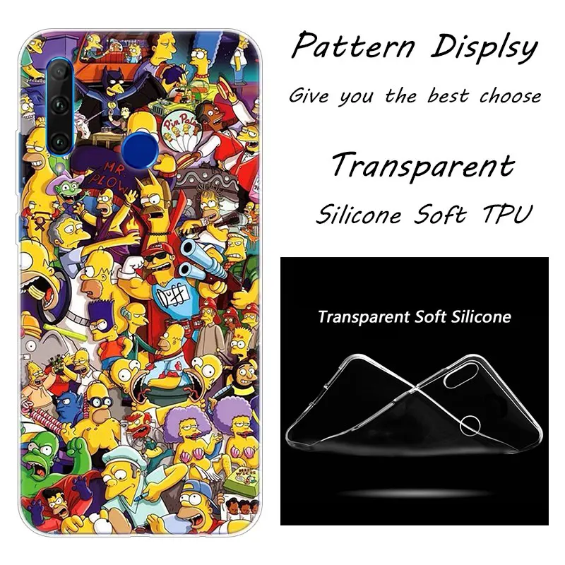 015 Модный мягкий силиконовый чехол Homer Simpson для Huawei Honor 20 20i 10 9 8 Lite 8X 8C 8A 8S 7S 7A Pro View 20 - Цвет: 015