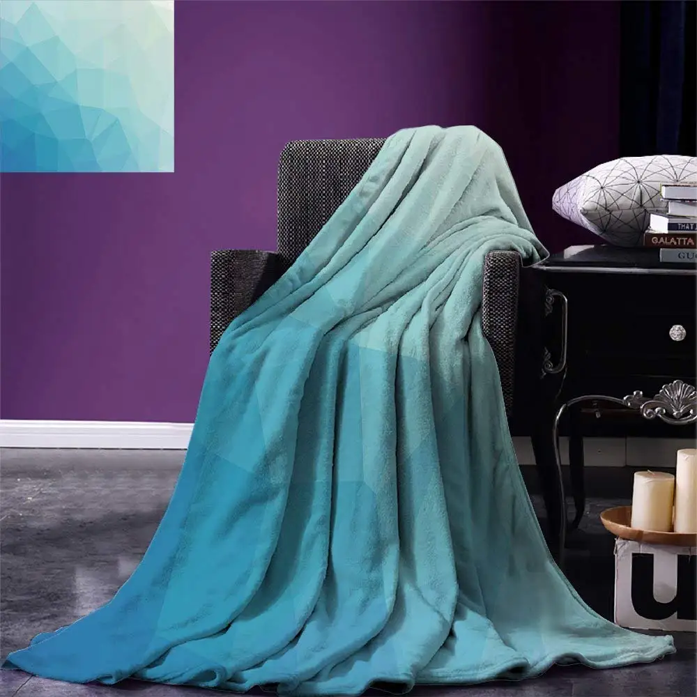 Бирюзовый и белый бросок Омбре Вдохновленный узор с низким поли эффектом