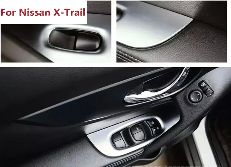 Для nissan Rogue X Trail 2014 2015 2016 ABS хром Внутренняя дверь подлокотник Крышка отделка