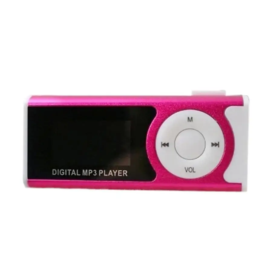 Розовый Портативный мини MP3-плеер, поддержка 16 ГБ, Micro SD, TF карта, usb-зажим, мини светодиодный, портативный музыкальный Micro SD музыкальный плеер, 10 января - Цвет: Розовый