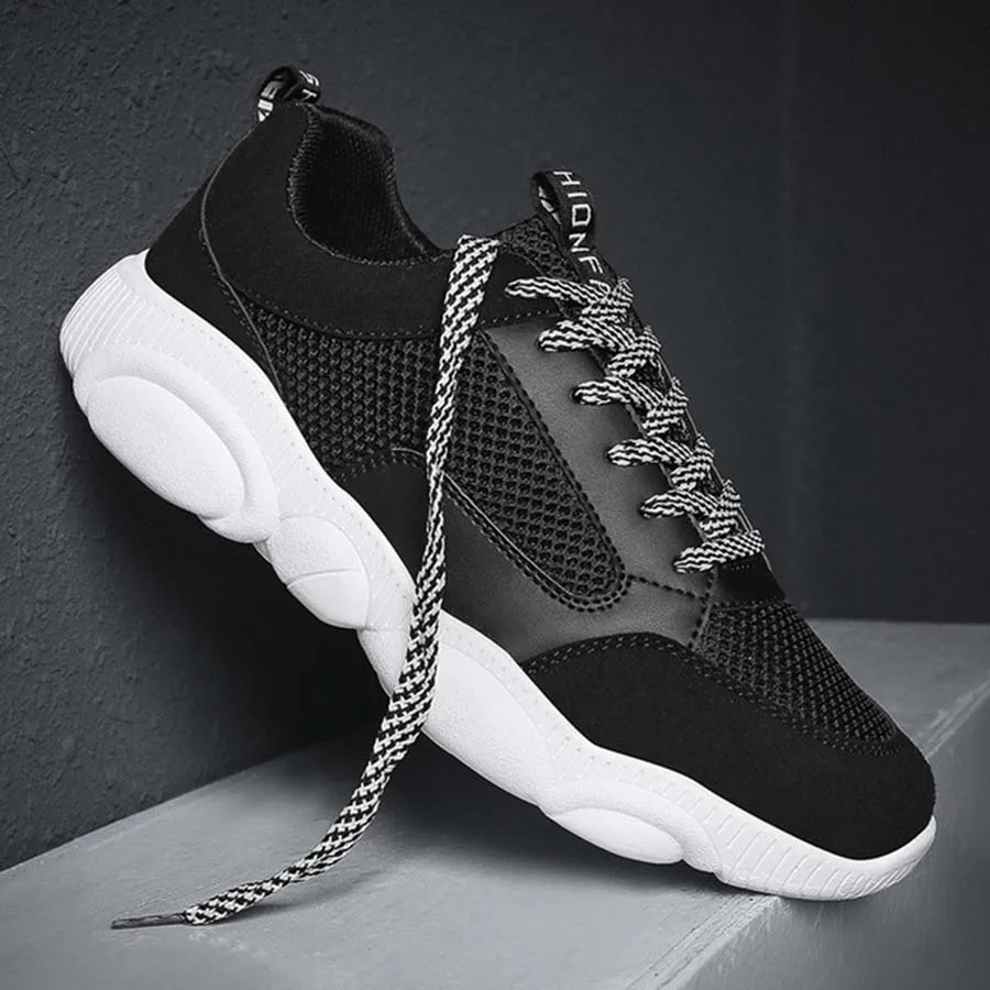 New Spring Men'S Thick-Soled Fashion Shoes Mesh+Flock Breathable &amp Comfortable Sports Students Korean Version Male | Обувь