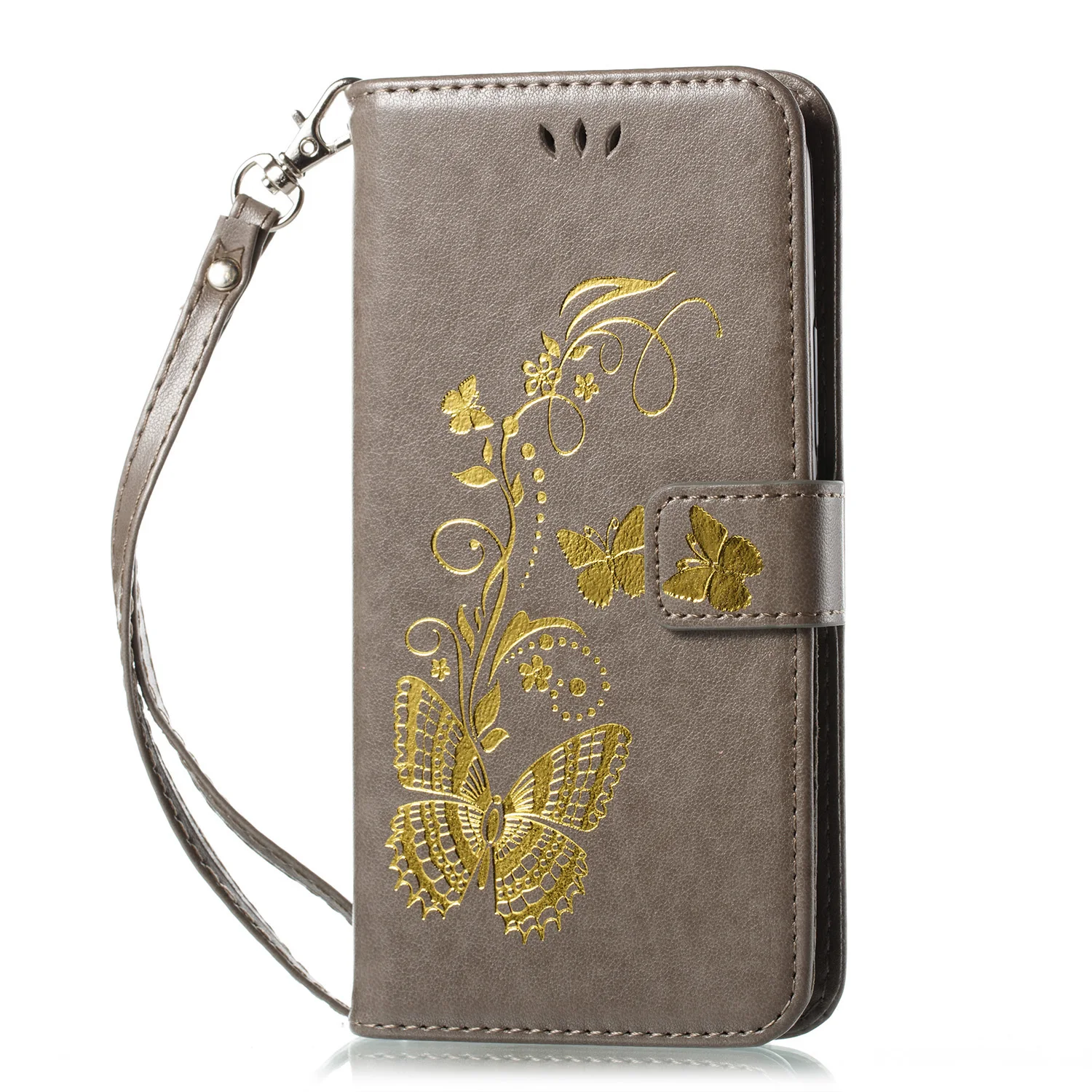 Gray Флип Чехол Для huawei Y5 Prime-ра LX2 LX5 L22 бабочка чехол кожаный телефонный чехол с Y5 Lite DRA-LX2 DRA-LX5 DRA-L22 сумка - Цвет: Gray