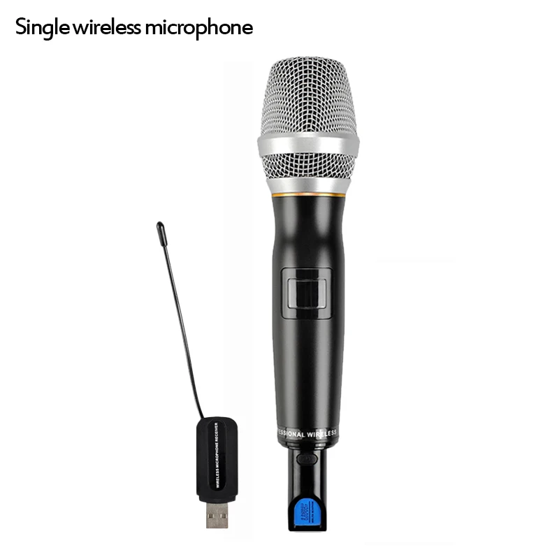 Single wireless mic FELYBY профессиональный высококачественный караоке микрофон динамический микрофон VHF ручной двойной беспроводной микрофон для компьютера ТВ - Цвет: Single wireless mic