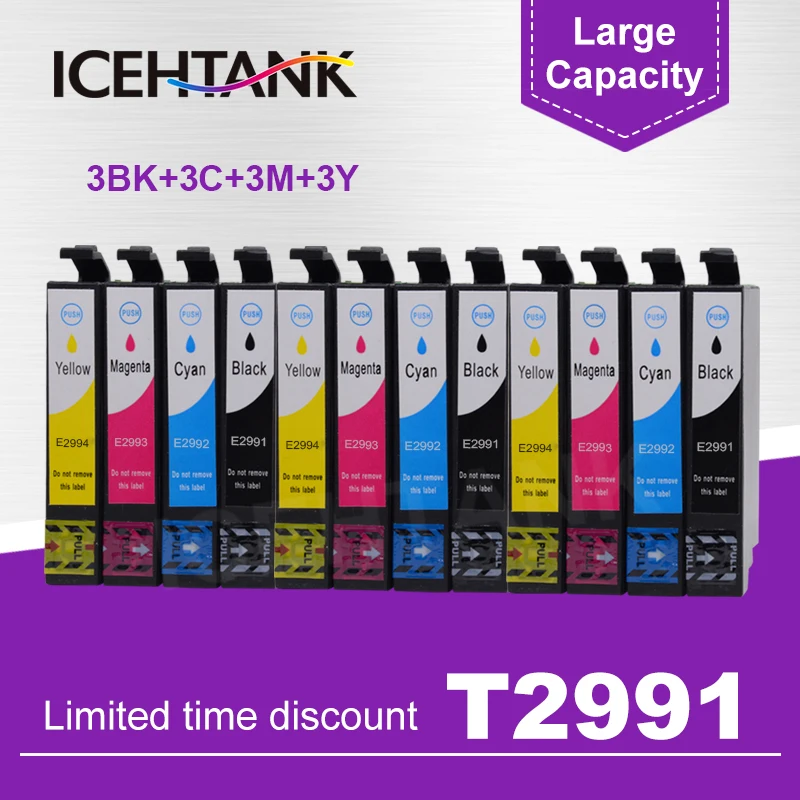 Совместим с картриджем чернилами 29XL T2991 для EPSON XP 255 257 352 355 452 455|Чернильные