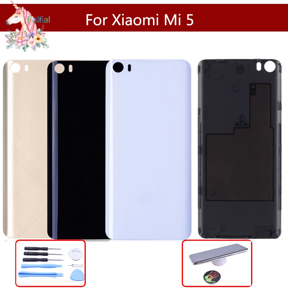 Оригинальное стекло для Xiaomi Mi 5 mi5 10 шт./лот Задняя стеклянная крышка аккумулятора