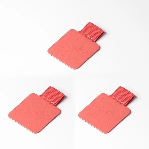 Square Pink 3 шт./лот Climemo фирменный зажим для ручек, держатель для ручек из искусственной кожи, самоклеящийся карандаш, эластичная петля для блокнотов, журналов, клипбордов - Цвет: Square Pink
