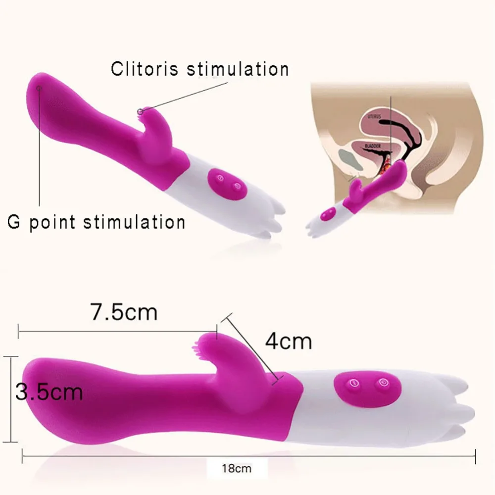Женский G Spot двойной вибратор силиконовый AV Массажная палочка игрушка для