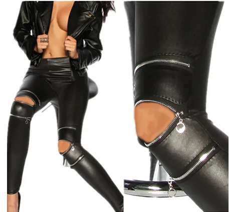 Женские Модные легинсы с молнией в ночном баре сексуальные леггинсы из