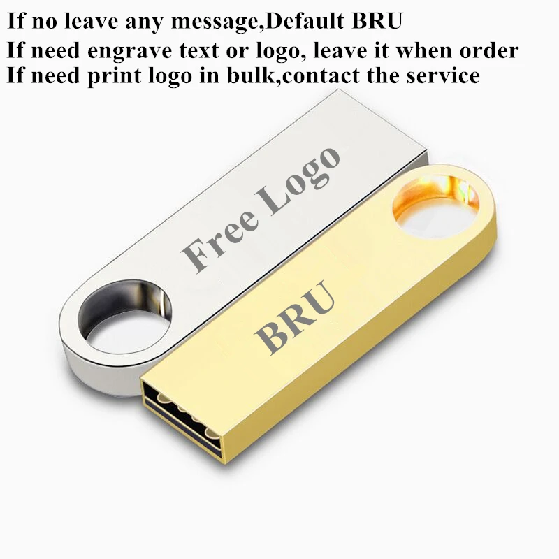 BRU 16 ГБ USB флеш накопитель мини металлический золотой водонепроницаемый Флешка