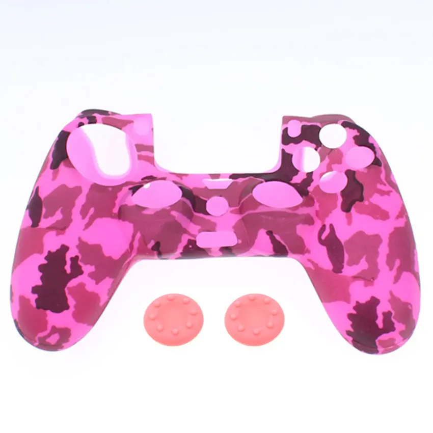 YuXi мягкий силиконовый резиновый чехол для Play Station Dualshock 4 PS4 DS4 Pro тонкий контроллер кожи+ ДЖОЙСТИК ручки крышки - Цвет: A