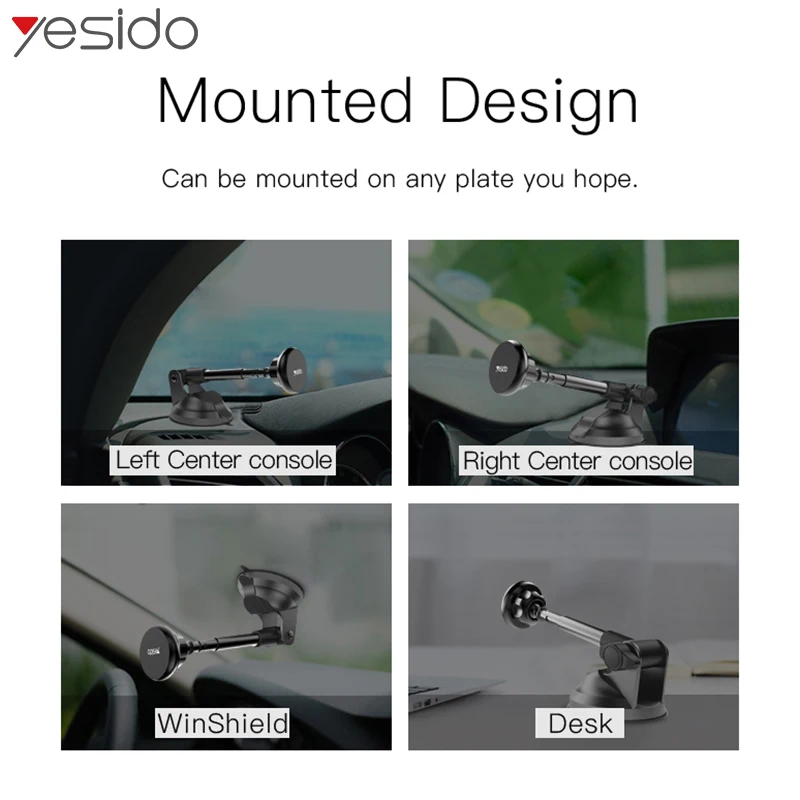 

Yesido Magnetic Car Phone Holder For iPhone 11 Pro Xs XR Telescopic Suction Cup Magnet Car Mount Cell Mobile Phone Holder Stand