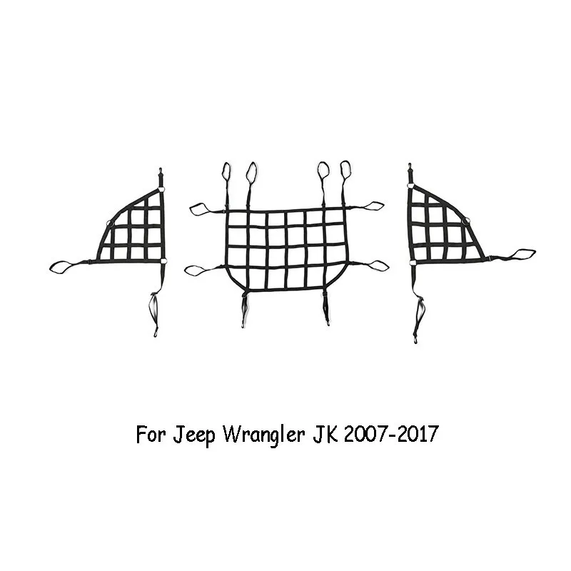 JK 3 PCS MOPAI автомобильный чехол для Jeep Wrangler JK JL, автомобильный багажник, Багажник на крыше, грузовой Трейл, сетка для хранения для Jeep Wrangler JK JL 2007 - Название цвета: JK 3 PCS