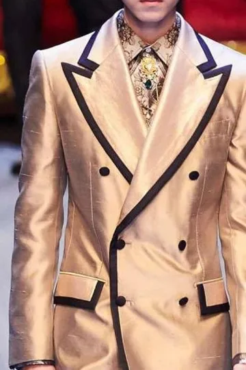 

Блестящие атласные двубортные костюмы для мужчин, облегающий костюм для жениха из двух предметов, мужской пиджак + брюки