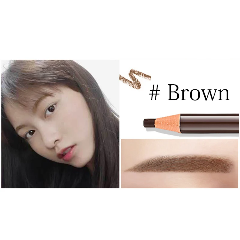 5pcs brown 5 шт. мануального татуажа бровей, доступных для бровей карандаш для татуировки Водонепроницаемый Перманентный макияж бровей удобная кисточка, которая помогает равномерно наносить блеск на натуральный Красота 5 цветов - Цвет: 5pcs brown