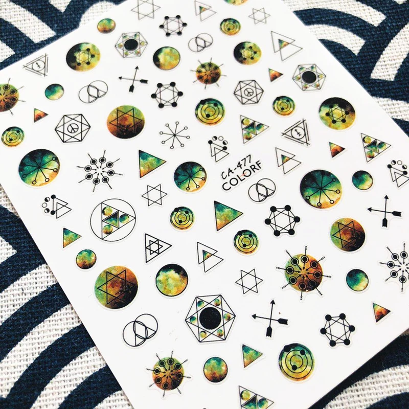 CA 476 477 серия Psychedelic universe дизайн классная стикеры 3d на ногти nail art Наклейка шаблон