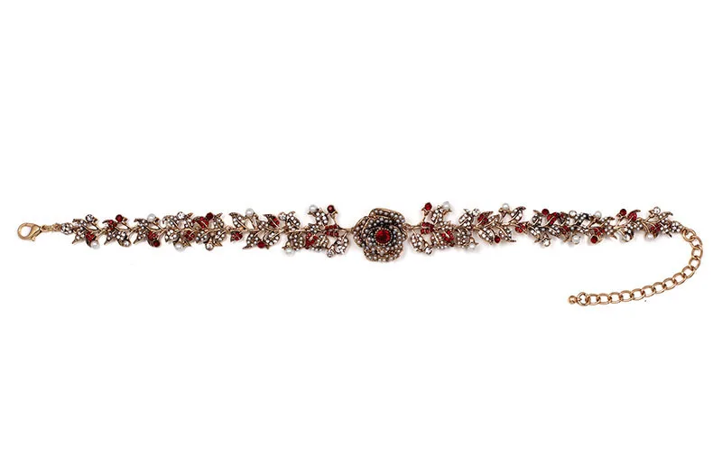 Мода имитация жемчуг камень Хрустальный цветок себе Воротник Женщины Chocker