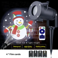 christmas cartoon led light stage 4 film slides snowflake projector outdoor waterproof ip65 flashlight home party holiday lamps
