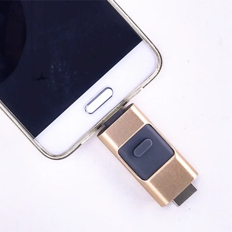 Usb флэш накопитель 32 ГБ OTG USB металла 3.0 Pen Drive Key 64 Тип c высокой Скорость для iPhone