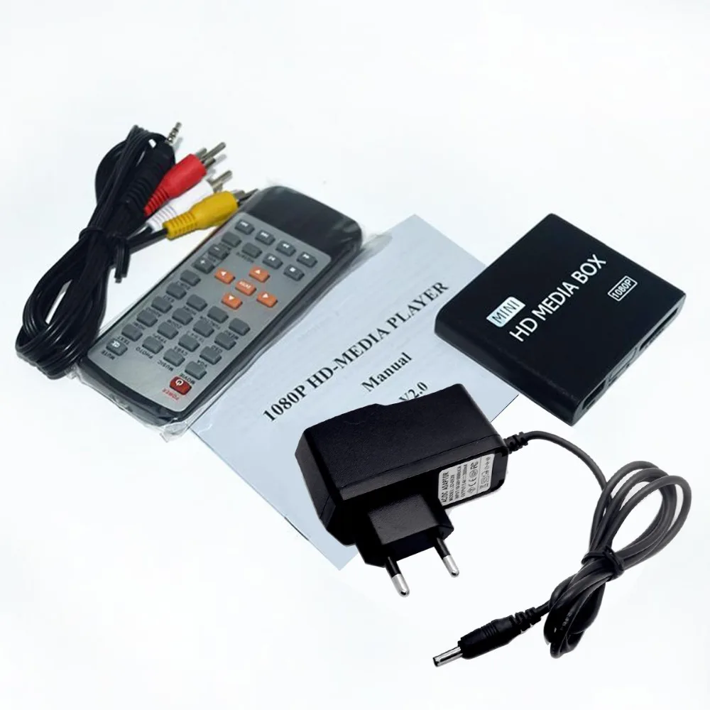Полный HD1080P мини media player MKV/H.264/rmvb SD/MMC USB2.0 хост внешний hdd медиа плеер с адаптеры