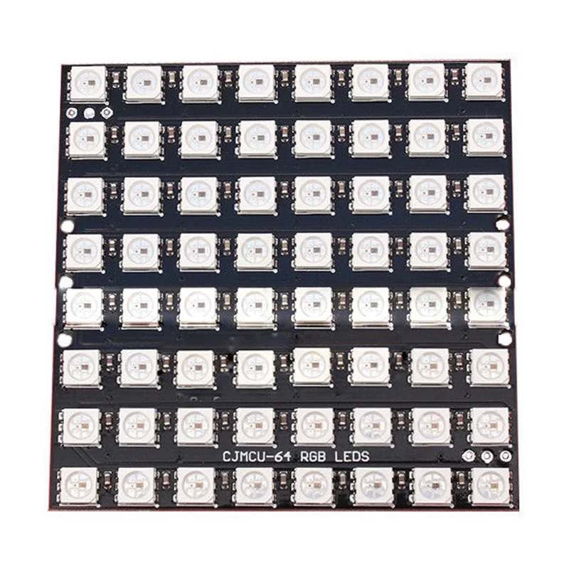 

Hot-8x8 64 светодиодная матрица WS2812 LED 5050 RGB полноцветная плата драйвера для Arduino
