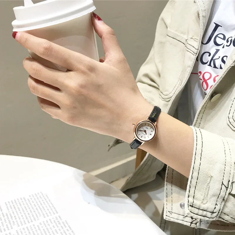 Ulzzang Ретро изысканные наручные часы на кожаном ремешке женские повседневные