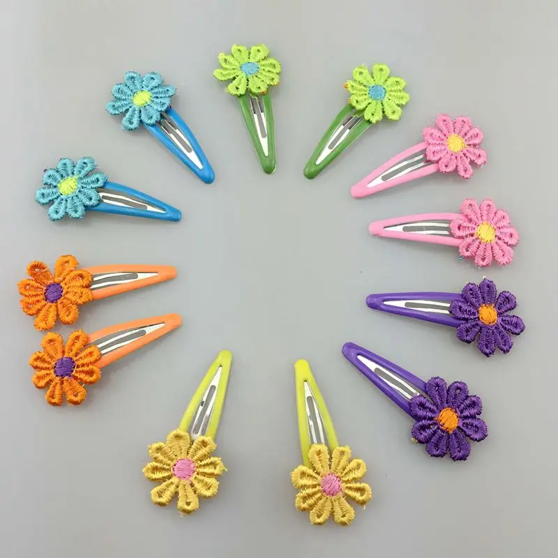 1 пара 6 Цвета модные заколки Защита от солнца зажим для волос цветок оголовье