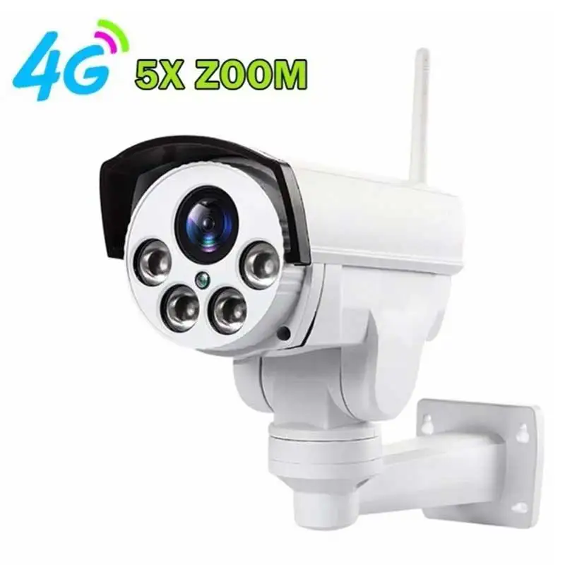 

4G 3G SIM Card Camera Wifi HD 1080P Outdoor Waterproof Bullet PTZ Camera Wireless 5X Zoom Auto Focus Security CCTV IP Camera