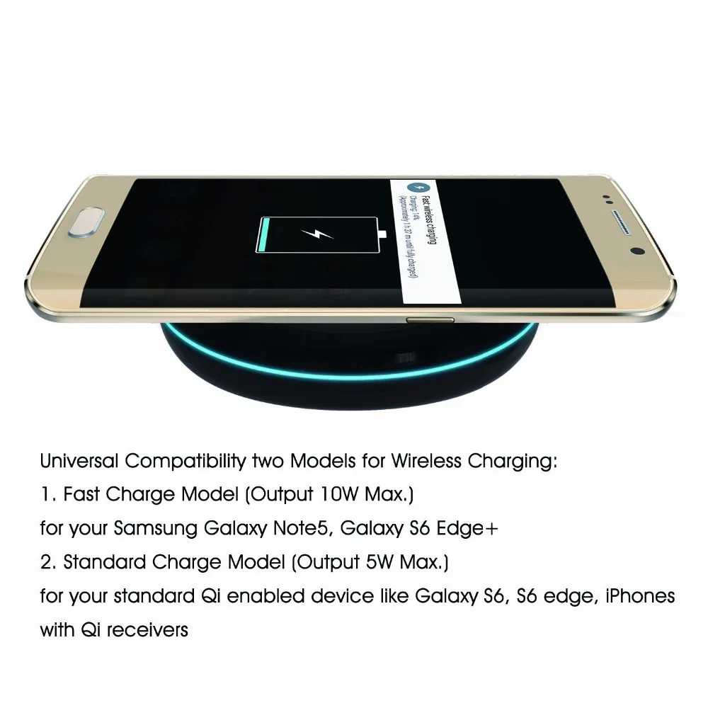 Sikai Портативный QI Беспроводной Зарядное устройство для Samsung Примечание 8 S8 S7 плюс