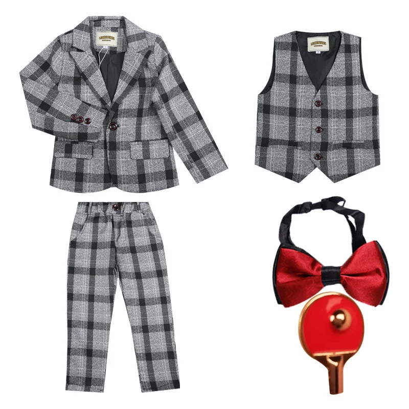New Boys Formal Suits for Weddings Brand Kids Party Tuxedos Gentlemen Birhtday Dress Blazer Vest Pants Shirt Clothes F023 | Детская