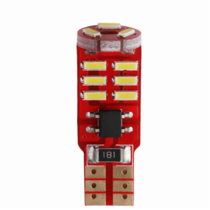 Автомобильная светодиодная лампа высокой яркости T10 W5W 194 15SMD красная печатная