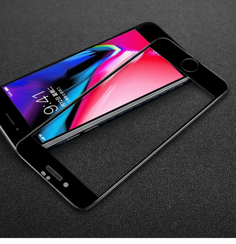 Для Apple iPhone 7 8 Plus Защита экрана для Apple iPhone 8 7 Plus закалённое стекло IMAK Pro+ Полное покрытие защитное стекло - Цвет: Black