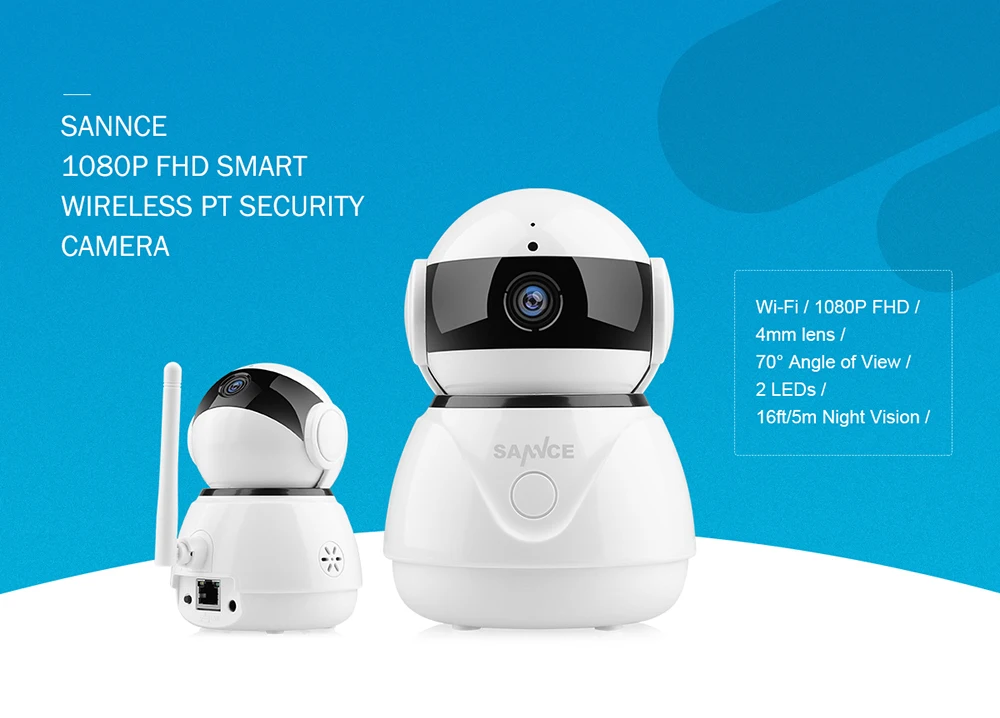 SANNCE 1080P беспроводная Wifi ip-камера Full HD Домашняя безопасность детский монитор Мини Сетевая камера наблюдения IRCut ночное видение CCTV