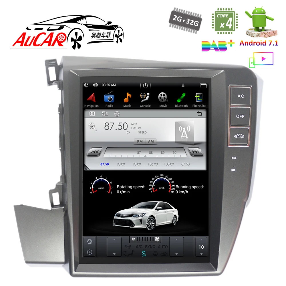 Автомагнитола 2 DIN 8 1 дюйма под управлением Android 10 4 в стиле Tesla для Honda Civic 2012 2013 20142015