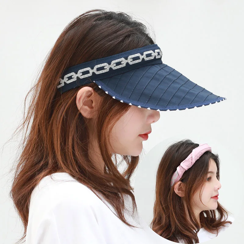 Топ Пустые твердые дамы солнцезащитный козырек шляпы головная повязка Кепка Для