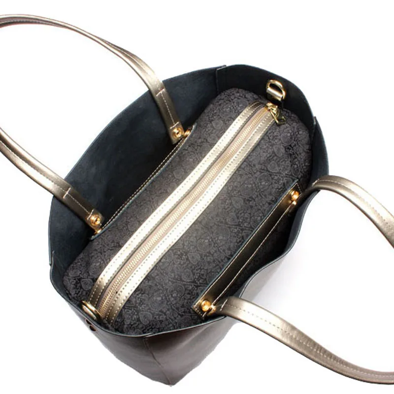 Модная женская сумка через плечо из натуральной кожи большие тоуты Женский