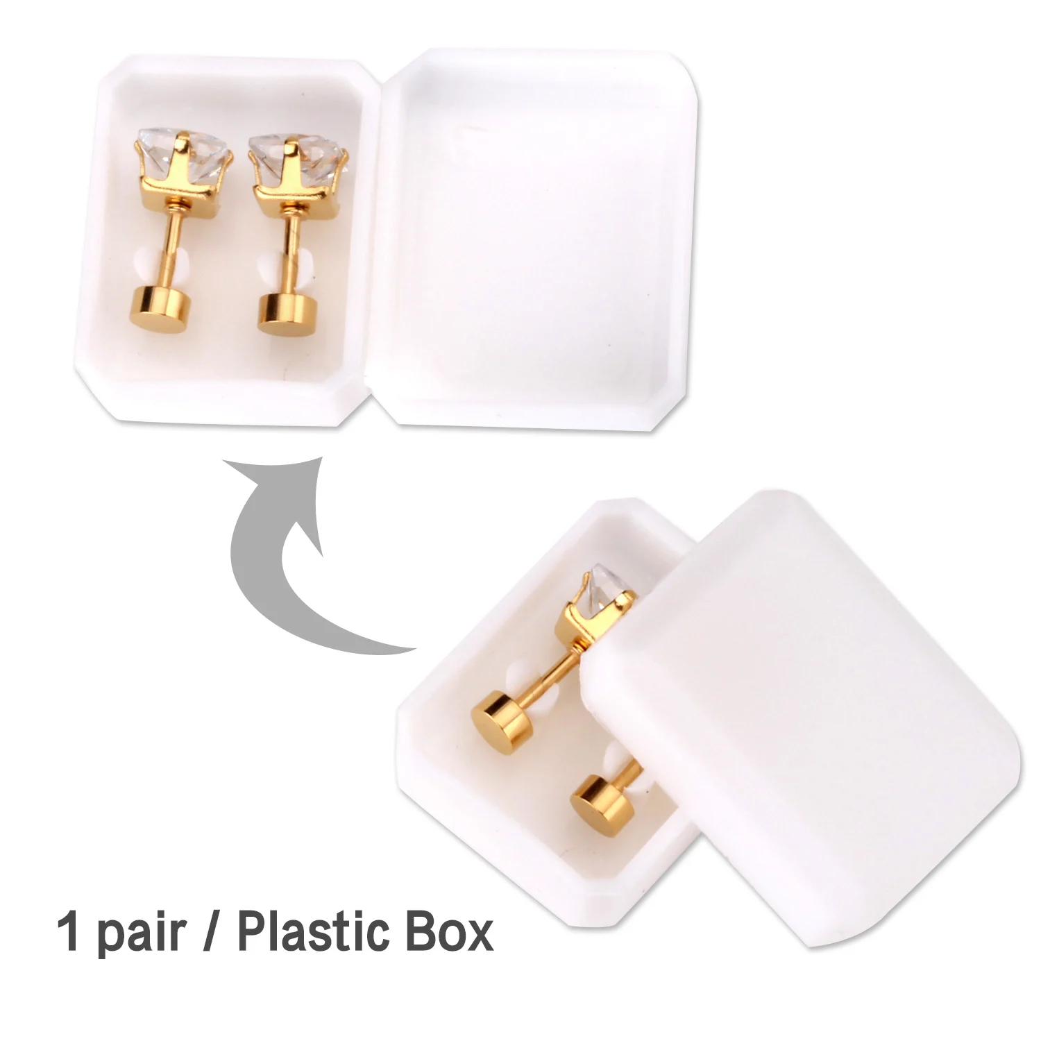 LUXUKISSKIDS Новое поступление квадратные серьги-гвоздики из нержавеющей стали в