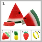 USB флеш-накопитель с мультяшным арбузом, флешка USB 2,0 на 64 ГБ, флеш-накопитель, 32 ГБ, 16 ГБ, 8 Гб