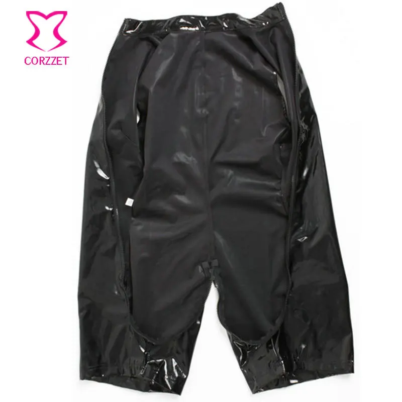 Эротический черный спандексный костюм для женщин женский комбинезон с молнией