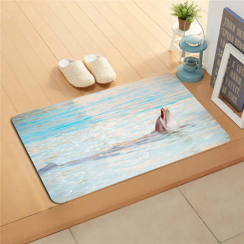 

v&29 Custom The dolphin Doormat Home Decor Door mat Floor Mat Bath Mats foot pad L7.11&!q29