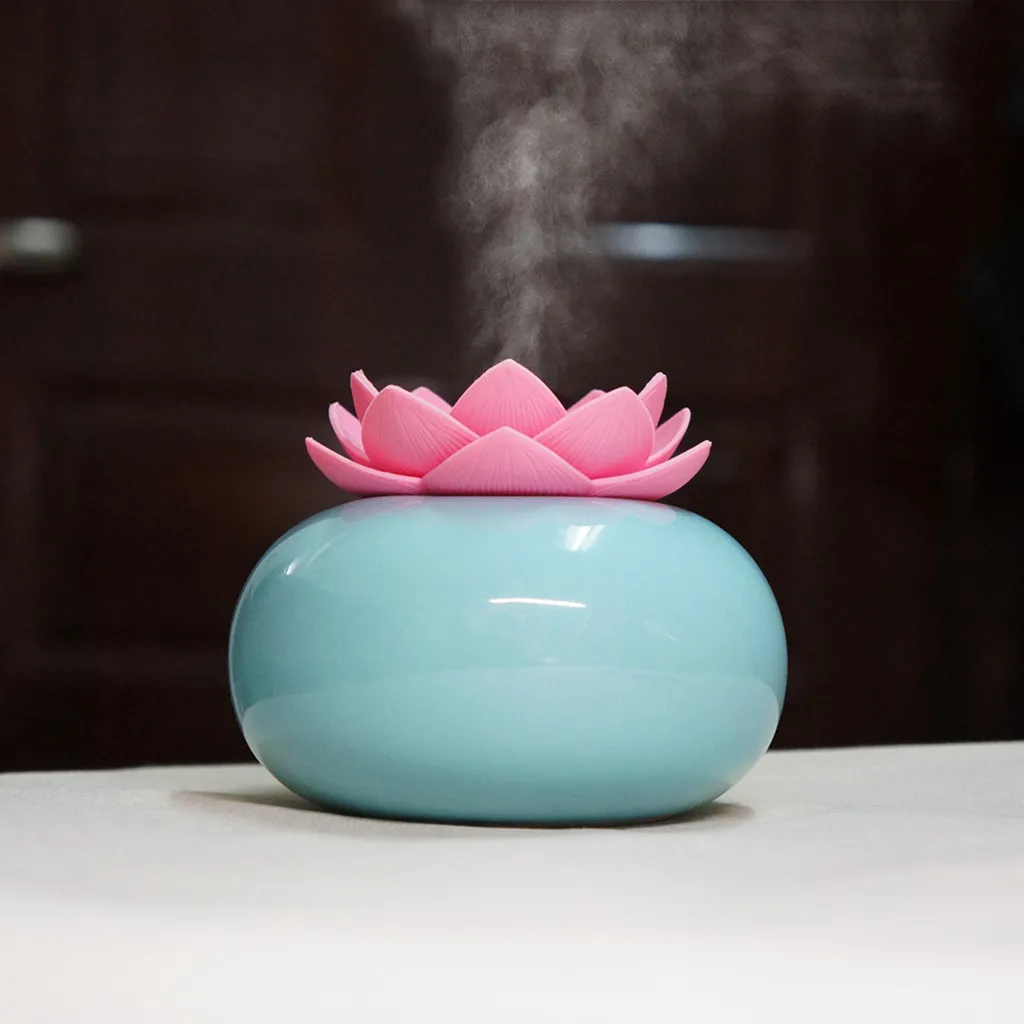 A Увлажнитель воздуха Lotus керамический увлажнитель воздуха портативный мини домашний USB увлажняюший очиститель распылитель увлажнитель воздуха для тумана - Цвет: A