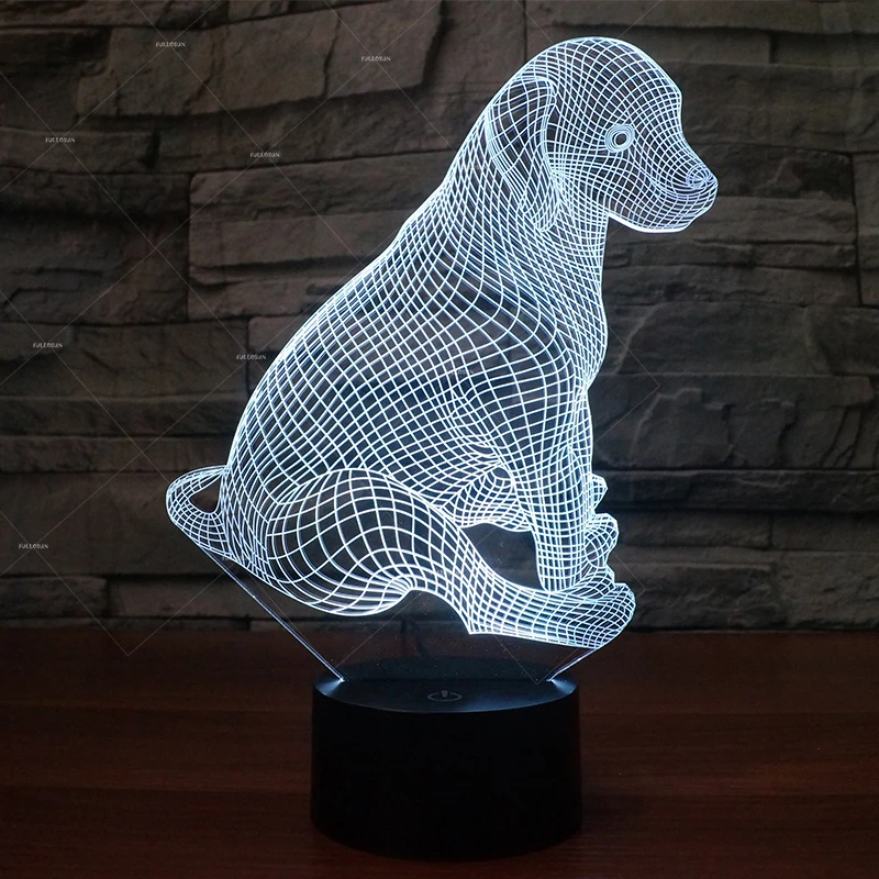 PET Addiction lovely dog Puppy design illusion LED Table Lamps Novelty lighting as christmas present ideas | Лампы и освещение